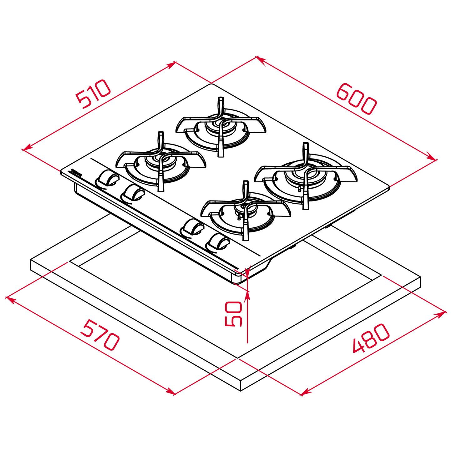 Pachet Cuptor incorporabil Teka HLB 8510 P-M-Pizza, 70 litri, Piroliza, HydroClean PRO plus Plita incorporabila pe Gaz, Teka GBC 64000 KBC BK, 4 arzatoare, 60 cm, Sticla Neagra