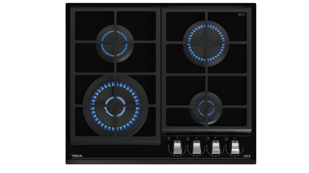 Pachet Cuptor incorporabil Teka HLB 8416- AIR FRY, 70 litri, HydroClean PRO plus Plita incorporabila pe Gaz, Teka GZC 64320 XBC BK  , 4 arzatoare, 60 cm, Sticla Neagra