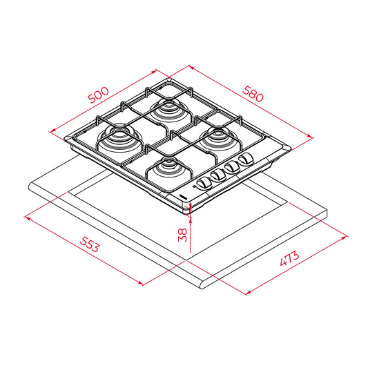 Pachet Cuptor incorporabil Teka HSB 635, 71 litri, HydroClean PRO plus Plita incorporabila, Gaz, Teka HLX 640 KB, 4 arzatoare, 60 cm, inox