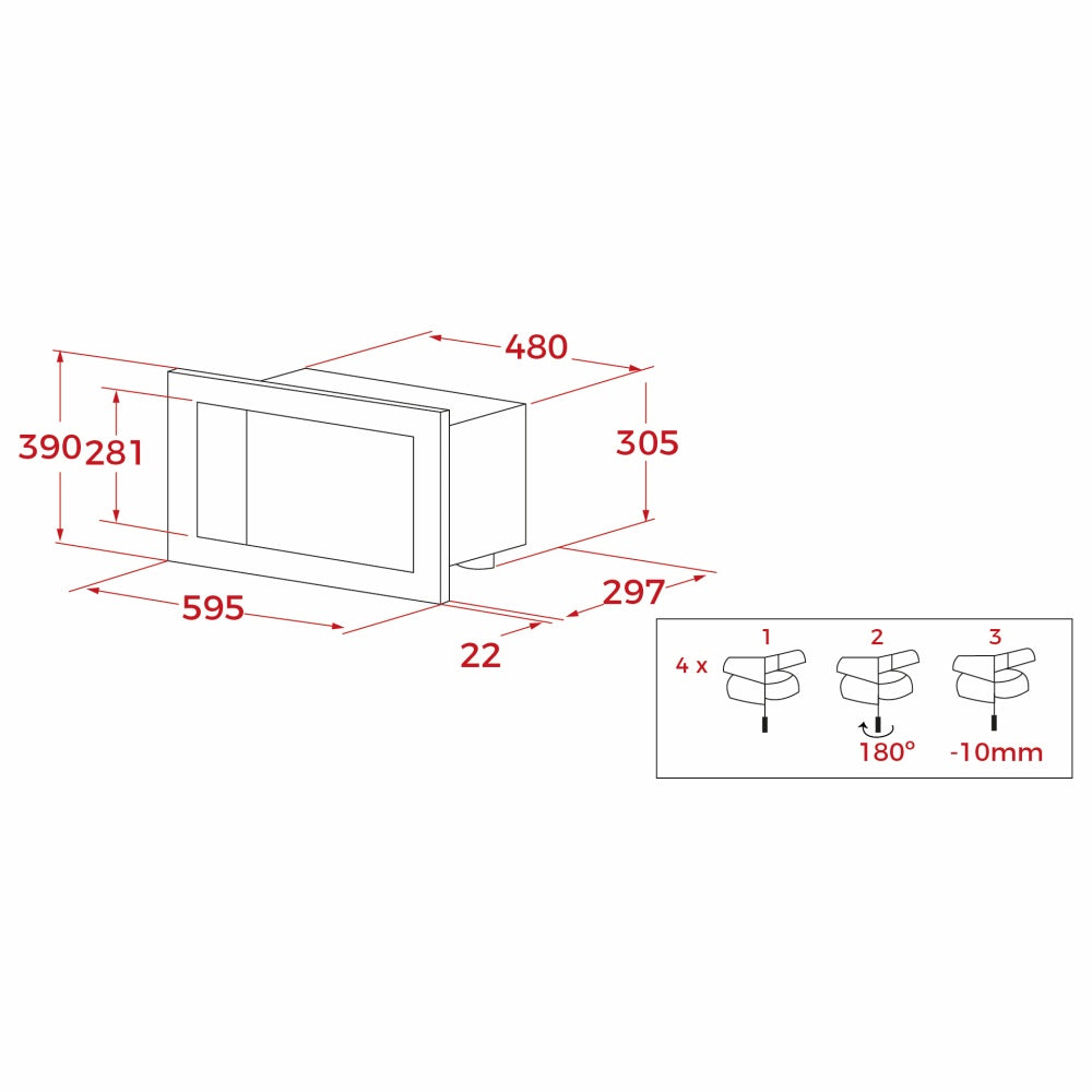 Cuptor încorporabil Microunde Teka MB 6200 BI WH, capacitate 20l, 800 W, Balama stanga, Alb