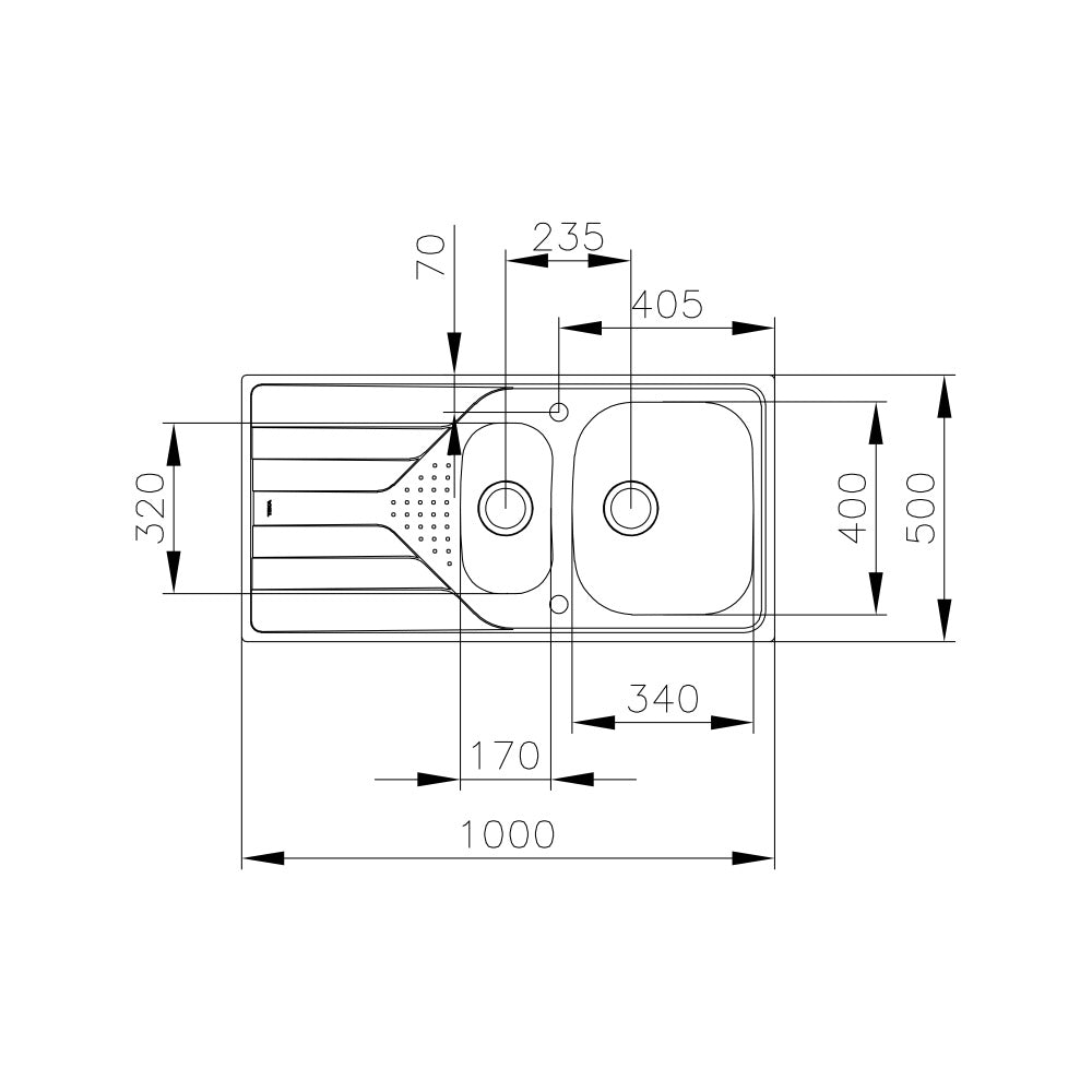 Chiuveta din inox Teka UNIVERSE 60 T-XP 1½B 1D, 1000 mm x 500 mm, 1,5 cuve, Inox lucios, Picurator stanga