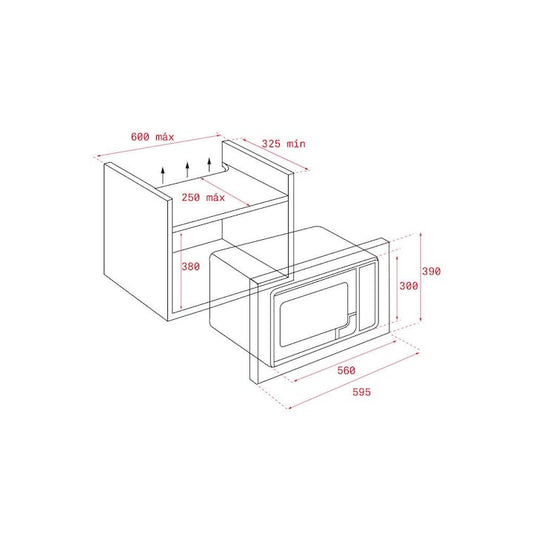 Cuptor încorporabil, Microunde + Grill Teka ML 8200 BIS, 18 l, 1200W, 3 meniuri directe, Grill, Balama stanga, Cristal alb, fara rama din inox