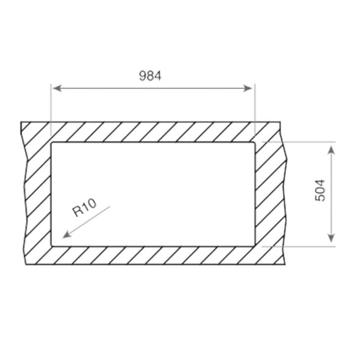 Chiuveta din inox Teka ZENIT RS15 1 1/2B 1D R, 1000 x 520 mm, PureLine, Picurator dreapta,  inox