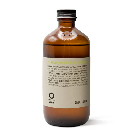Sampon purificant pentru scalp si par uscat, cu mahogan, rozmarin, salcie, tec, organic, sticla cu capac din aluminiu, OWAY, OWH-PU032, 240 ml