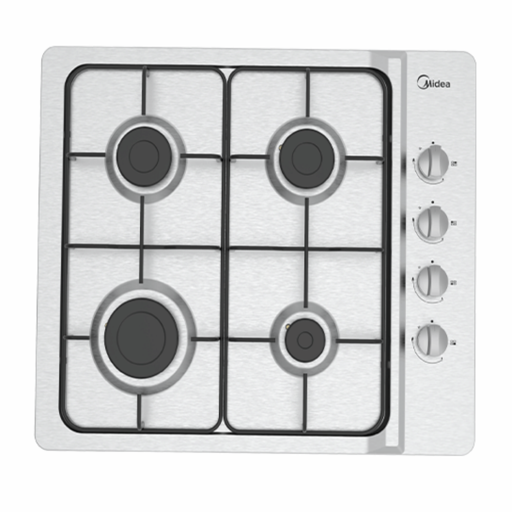 Plita pe gaz Midea MH 604LX, 4 zone. gratare metal, 60 cm, Inox