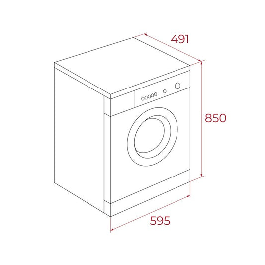 Masina de spalat rufe Teka WMK 40840 W, 8 kg, 1400 rpm, 15 programe de spalare, 60 cm, Clasa A, alba