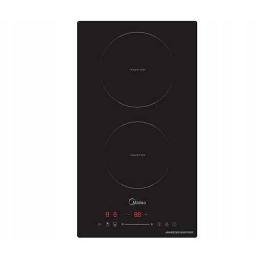 Plita electrica cu inductie Midea MIH350D157K0, 2 zone. 9 niveluri de putere, 28.8 cm, sticla neagra
