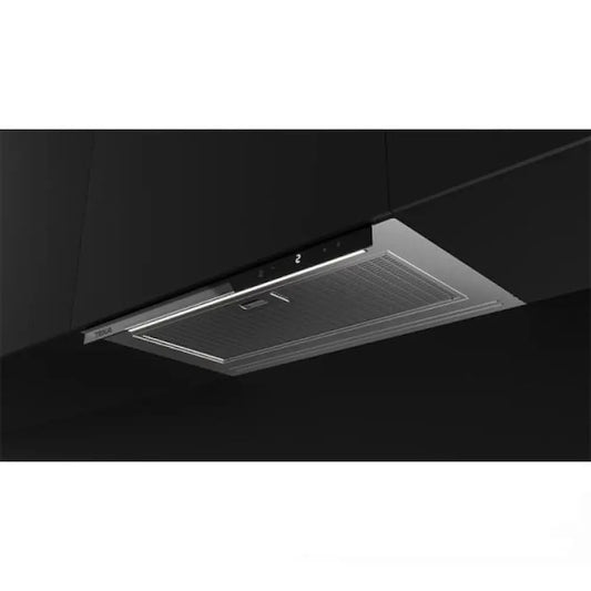 Hota incorporabila, integrata, Teka GFI 67350 EOS IX, 60 cm, 746 m3/h, clasa A+, Inox/cristal negru