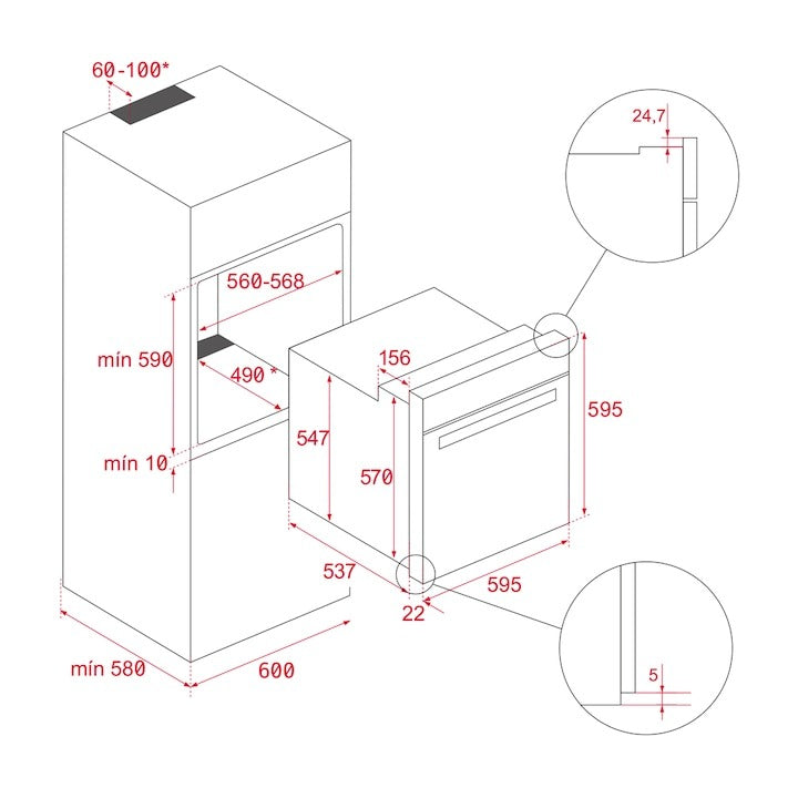 Cuptor electric Teka HSB 645 S, cu 9 functii, Sistem de curatare HydroClean PRO, 60 cm, 70l, clasa A+, Inox antipata