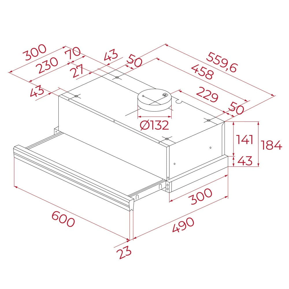 Hota incorporabila telescopica, Teka CNL 6415 Plus G1, 5 trepte de putere plus turbo, Motor EcoPower, 385 m3/h, Clasa A, 60 cm, Negru mat cu detalii metalice cupru