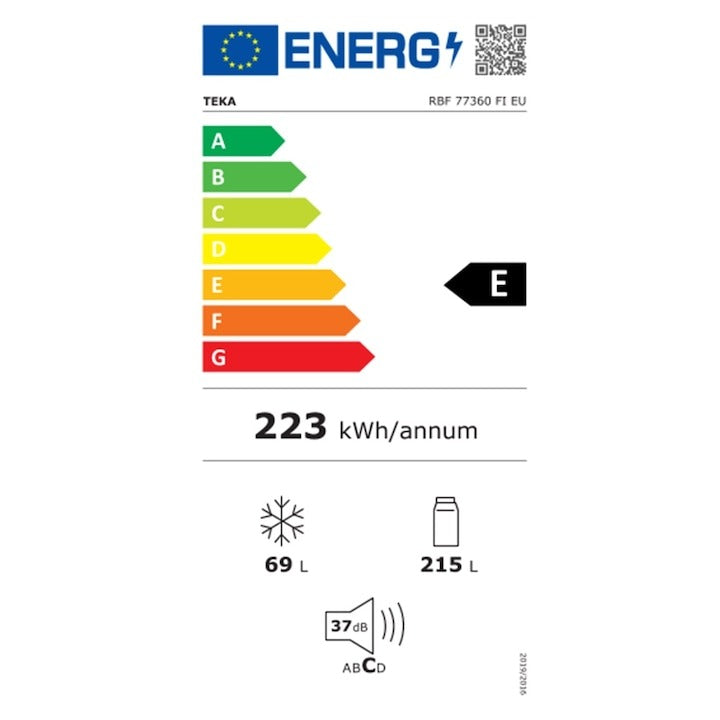 Combina frigorifica incorporabila Teka RBF 77360 FI , 284 l, Panou electric, 193.5 cm, LongLife No Frost, clasa E