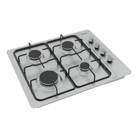 Plita pe gaz Midea MH 604LX, 4 zone. gratare metal, 60 cm, Inox