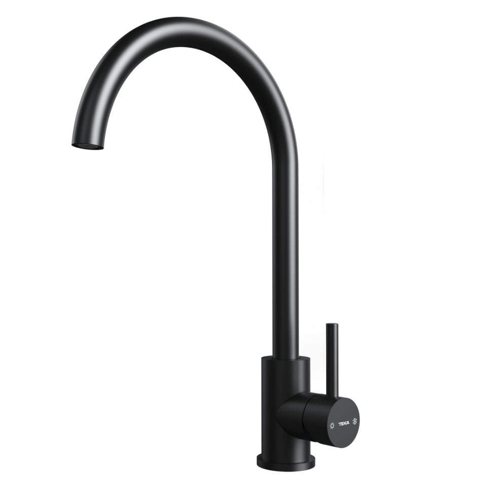 Pachet chiuveta bucatarie Teka Comfor 60 B, 760 x 440 mm si baterie Teka UNI 9310 BK negru metalizat