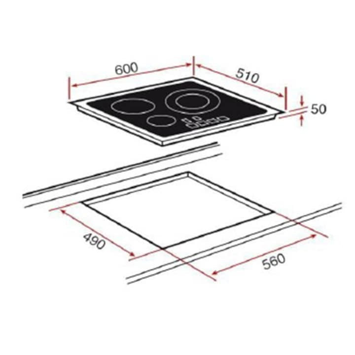 Plita electrica cu inductie Teka IBC 64000 TTC, 6 zone, 60 cm, sticla neagra