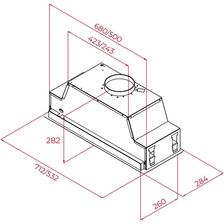 Hota incorporabila, Teka GFL 77760 EOS IX, Sistem de extractie perimetrala, 71 cm, Free outlet 735 m3/h, Clasa A+, Inox
