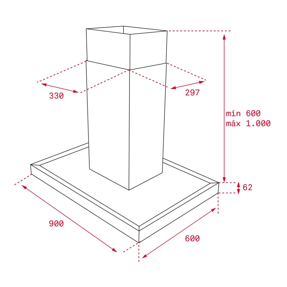 Hota insula Teka DH2 985 ISLAND, 90 cm, Free Outlet: 920 m3/h, Clasa A
