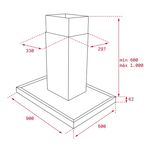 Hota insula Teka DH2 985 ISLAND, 90 cm, Free Outlet: 920 m3/h, Clasa A
