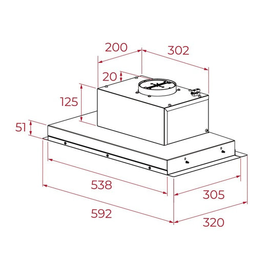 Hota incorporabila, integrata, Teka GFI 63030 KOS IX, 60 cm, 316 m3/h, clasa D, Inox/sticla neagra