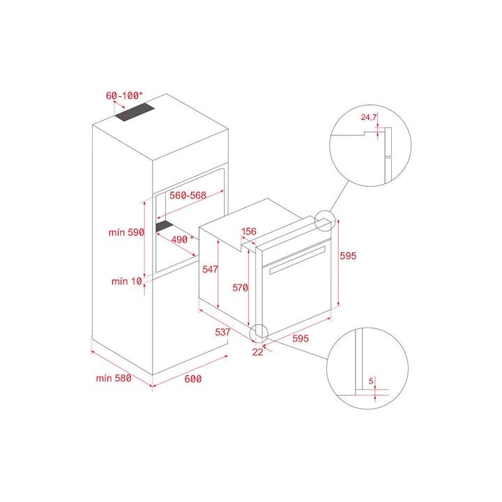 Cuptor electric Teka HLB 8415 BK, Steam Box, autocuratare HydroClean, 9 functii, 60 cm, 70l, A+, cristal negru