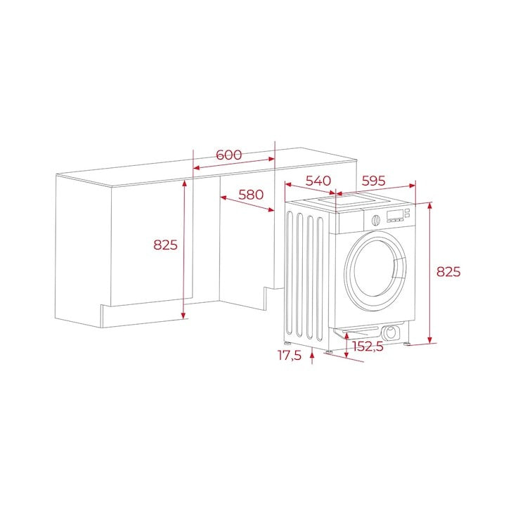 Masina de spalat rufe incorporabila Teka LI6 1471, 7 kg, 1400 rpm, 16 programe de spalare, 60 cm, Motor inverter, Clasa B