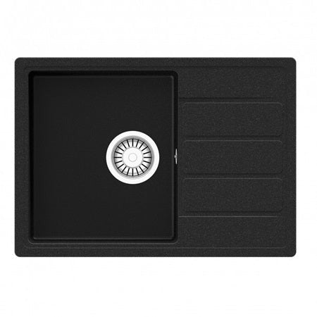 Pachet chiuveta bucatarie Teka COMFOR 45 S, 620 x 440 mm si baterie Teka OVAL 915 BK negru metalizat