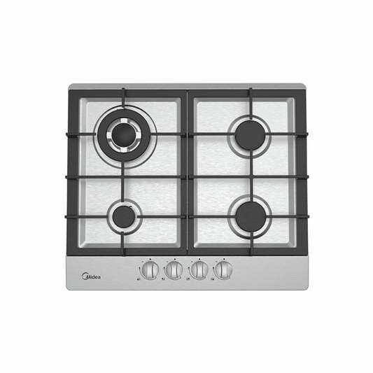 Plita pe gaz Midea MH 604 TC FX G, 4 zone. gratare fonta, 60 cm, Inox