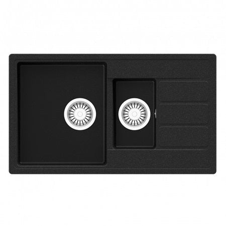 Pachet chiuveta bucatarie Teka Comfor 60 B, 760 x 440 mm si baterie Teka OVAL 915 BK negru metalizat