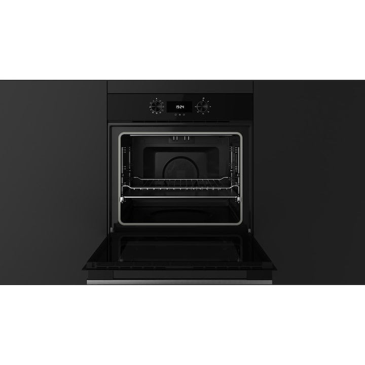 Cuptor electric Teka HLB 8400 FBK, autocuratare HydroClean, 9 functii, 60 cm, 70l, A+, cristal negru, finisaj inox închis