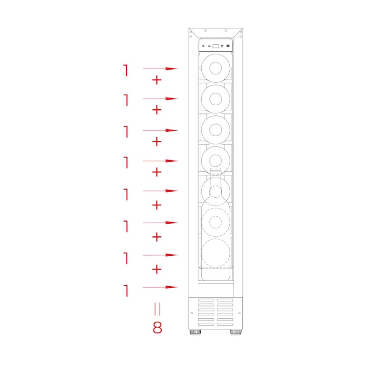 Vitrina frigorifica incorporabila Teka RVU 10008 GBK, 8 sticle, 23 l, termostat, clasa G, sticla neagra