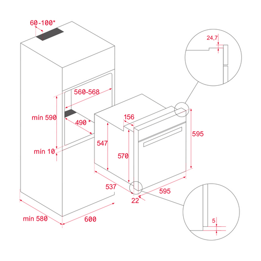 Cuptor Incorporabil Multifunctional Teka Wish HBB 605, Hydroclean ECO, 6 Functii, Decongelare, Clasa A, Tava