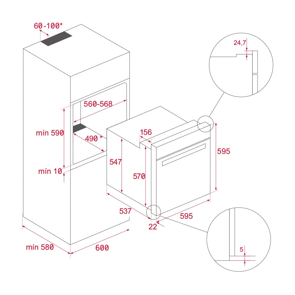 Cuptor electric Teka HLB 84-VGogh, 9 functii, aer cald plus abur, HydroClean® PRO, 60 cm, 70l, A+, Cristal gri închis