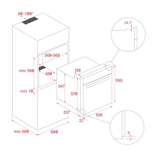 Pachet Cuptor incorporabil pe Gaz Teka HSB 740 G, 60 litri, plus Plita incorporabila pe Gaz, Teka HLX 640 KB, 4 arzatoare, 60 cm, Inox