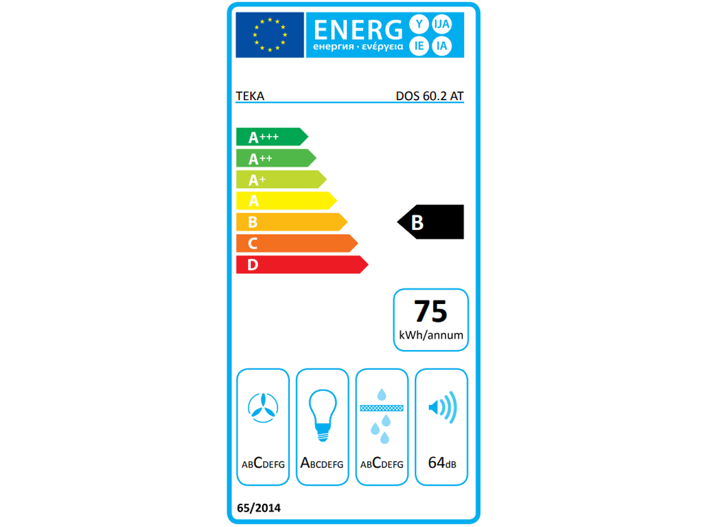 Hota şemineu formă piramidă, Teka DOS 60.2 AT, panou de control electronic, 60 cm, Clasa B,  Antracit rustic