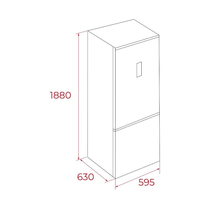 Combina frigorifica free-standing Teka NFL 355 SS, 310 l, Clasa E, LongLife No Frost, H 188 cm, Inox