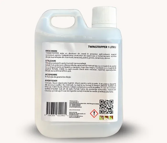 Solutie profesionala Lantania Twinstripper, decapant, indepartare ceara si reziduri, pentru suprafete din piatra, 1 litru