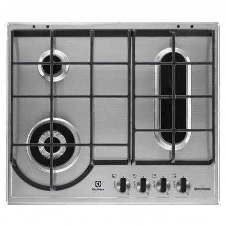 Plita pe gaz Electrolux EGH6349BOX, 60 cm, 4 arzatoare, Arzator tripla coroana, Gratare fonta, inox