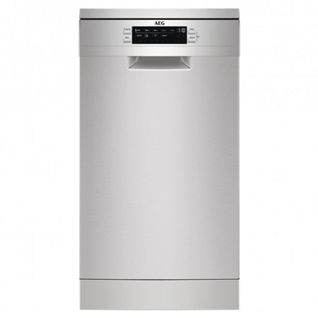 Masina de spalat vase free-standing AEG FFB73517ZM, 45 cm, 10 seturi, 9 programe, motor inverter, program scurt, deschidere automata a usii, clasa D, inox