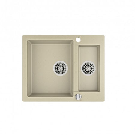 Chiuveta din Tegranite Teka Clivo 60 S-TQ 1½B, granit, 610 x 495 mm, reversibila, Topaz beige