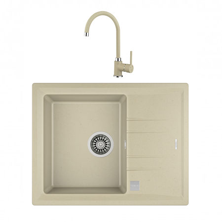 Pachet chiuveta bucatarie Teka STONE 45 S-TG T plus baterie Teka SP 995 T topaz beige