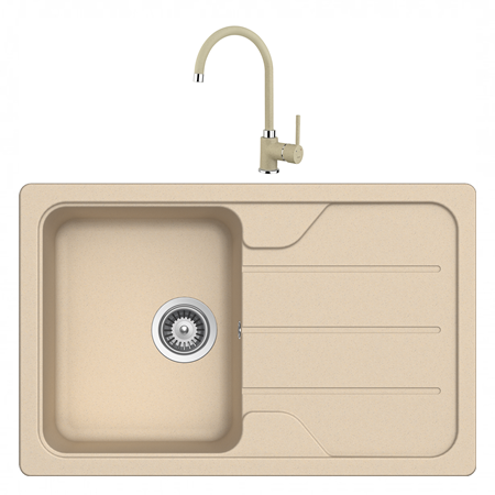 Pachet chiuveta bucatarie Teka SIMPLA 45 S-TG 1B 1D T plus baterie Teka SP 995 T topaz beige