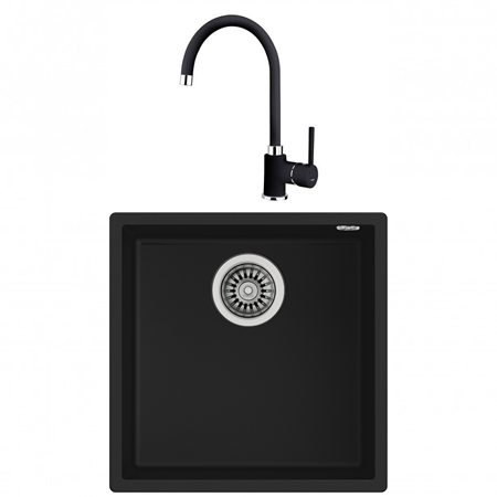 Pachet chiuveta bucatarie Teka SQUARE 40.40 TG Q plus baterie Teka SP 995 Q negru metalizat