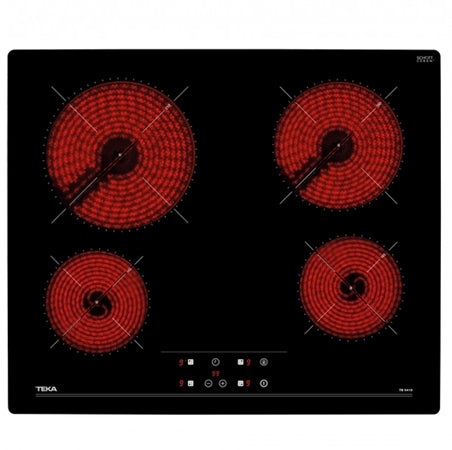 Plita electrica vitroceramica Teka TB 6415, 4 zone, 60 cm, Touch Control, sticla neagra