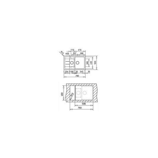 Pachet chiuveta bucatarie Teka Astral 60B TG 1 1/2B 1D Q plus baterie Teka SP 995 Q negru metalizat