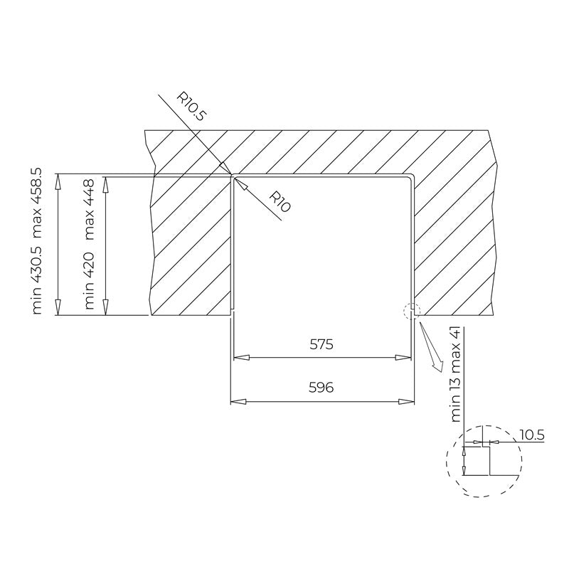 Chiuveta din inox Teka AMERICAN PRO 60 M-XP 1B, 1 cuva, 595 x 468 mm, inox lucios