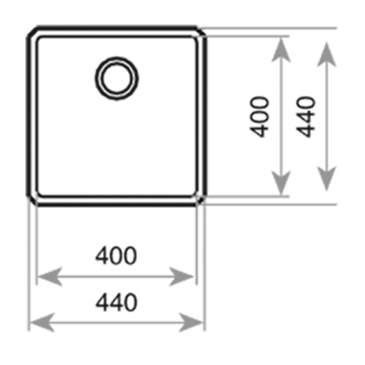Chiuveta din inox Teka BE LINEA RS15 40.40, 1 cuva, 440 mm x 440 mm, inox lucios, Undermount