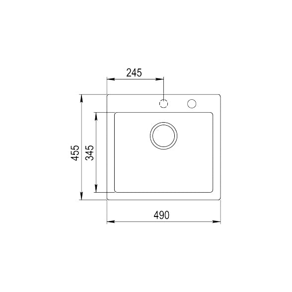 Chiuveta din Tegranite Teka CLIVO 50 S-TQ, 490 mm x 455 mm, SCHWARZMETALLI