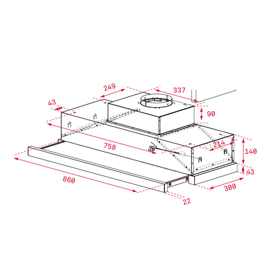 Hota incorporabila telescopica Teka CNL 9610, 90 cm, Inox