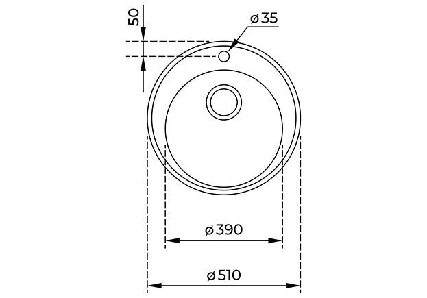 Chiuveta din inox Teka Centroval 45, 1 cuva rotunda, Inox mat