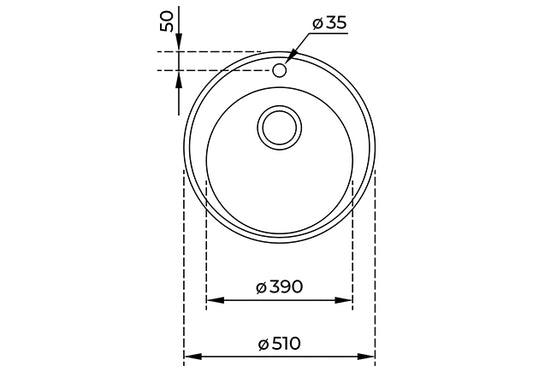 Chiuveta din inox Teka Centroval 45, 1 cuva rotunda, Inox mat