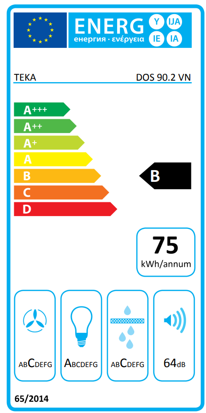 Hota semineu Teka DOS 90.2 VN, panou de control electronic, 90 cm, clasa B, Vanilla Alama